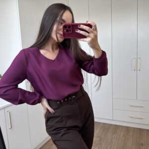 Bluzka Elegancka Bordowa