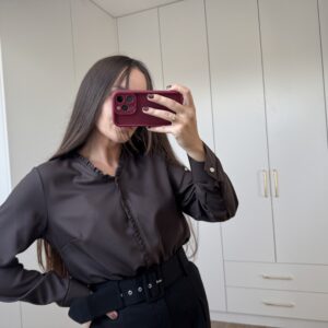 Bluzka Elegancka Brązowa