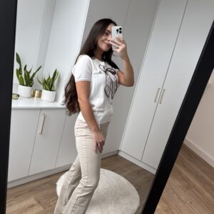 Sweterek Krótki Rękaw Z Przypiętą Apaszką