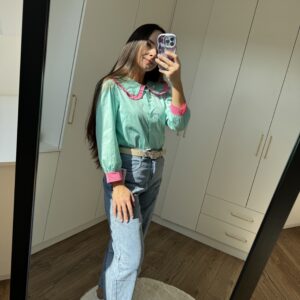 Koszula Jednokolorowa Kołnierz Z Falbanką