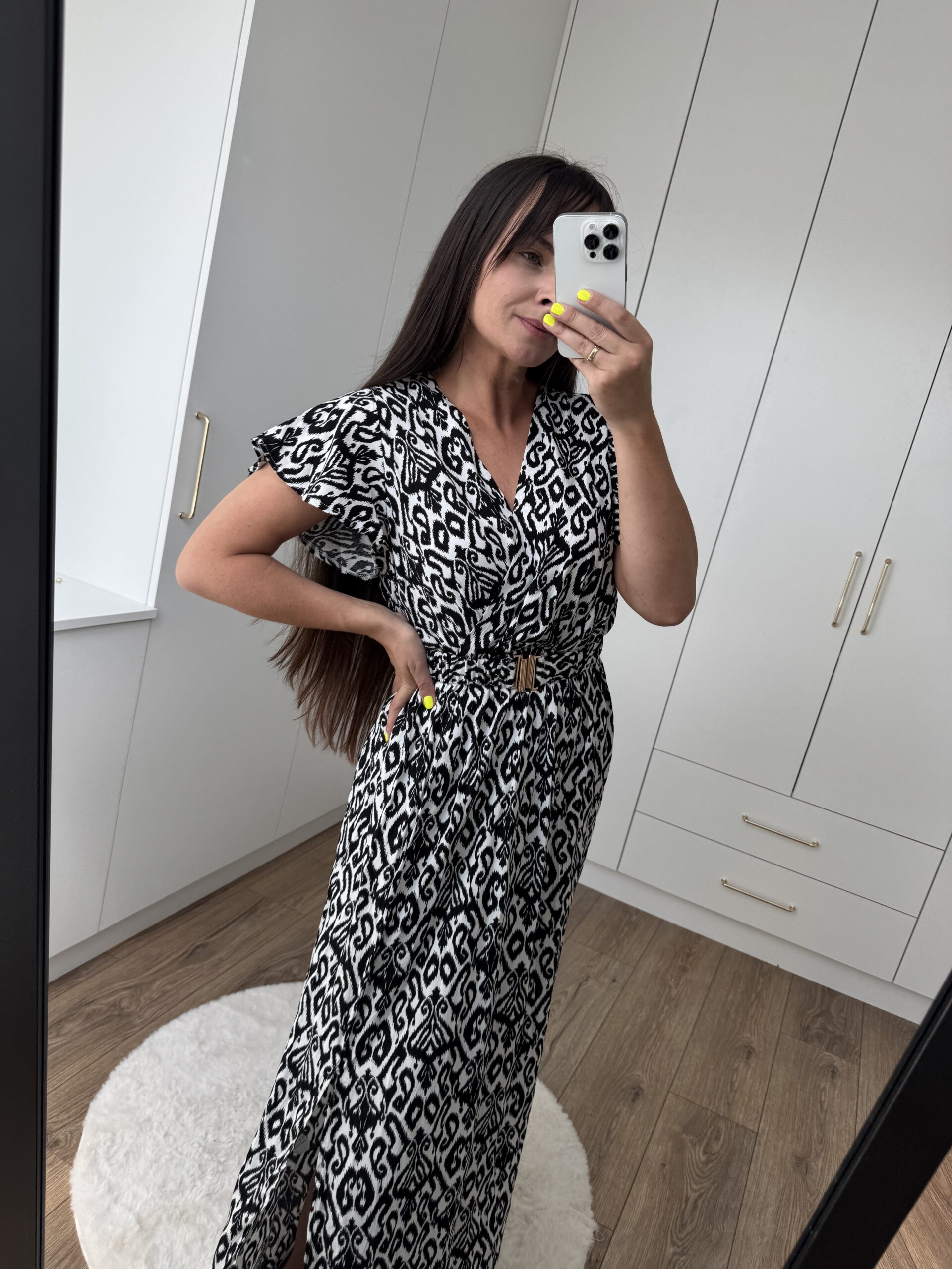 Wzorzysta Sukienka Maxi Wzorzysta Sukienka Maxi - obrazek 9