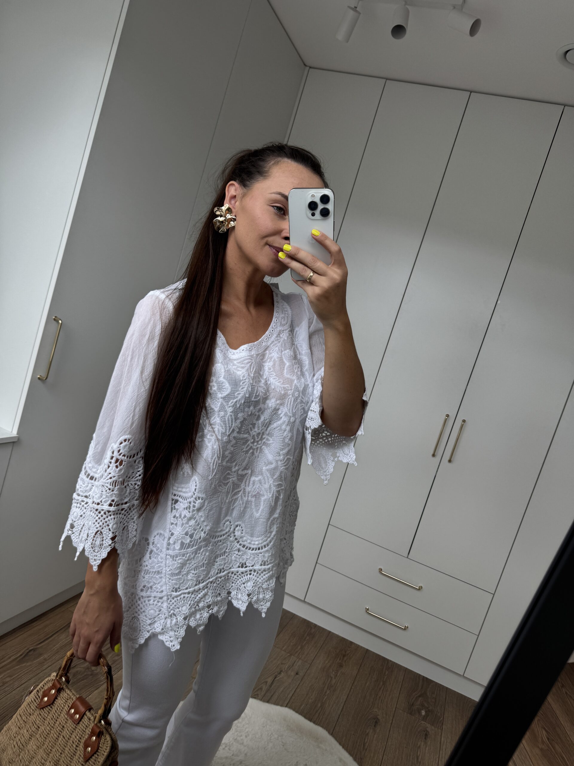 Bluzka Koronkowa Boho Bawełna Bluzka Koronkowa Boho Bawełna - obrazek 7