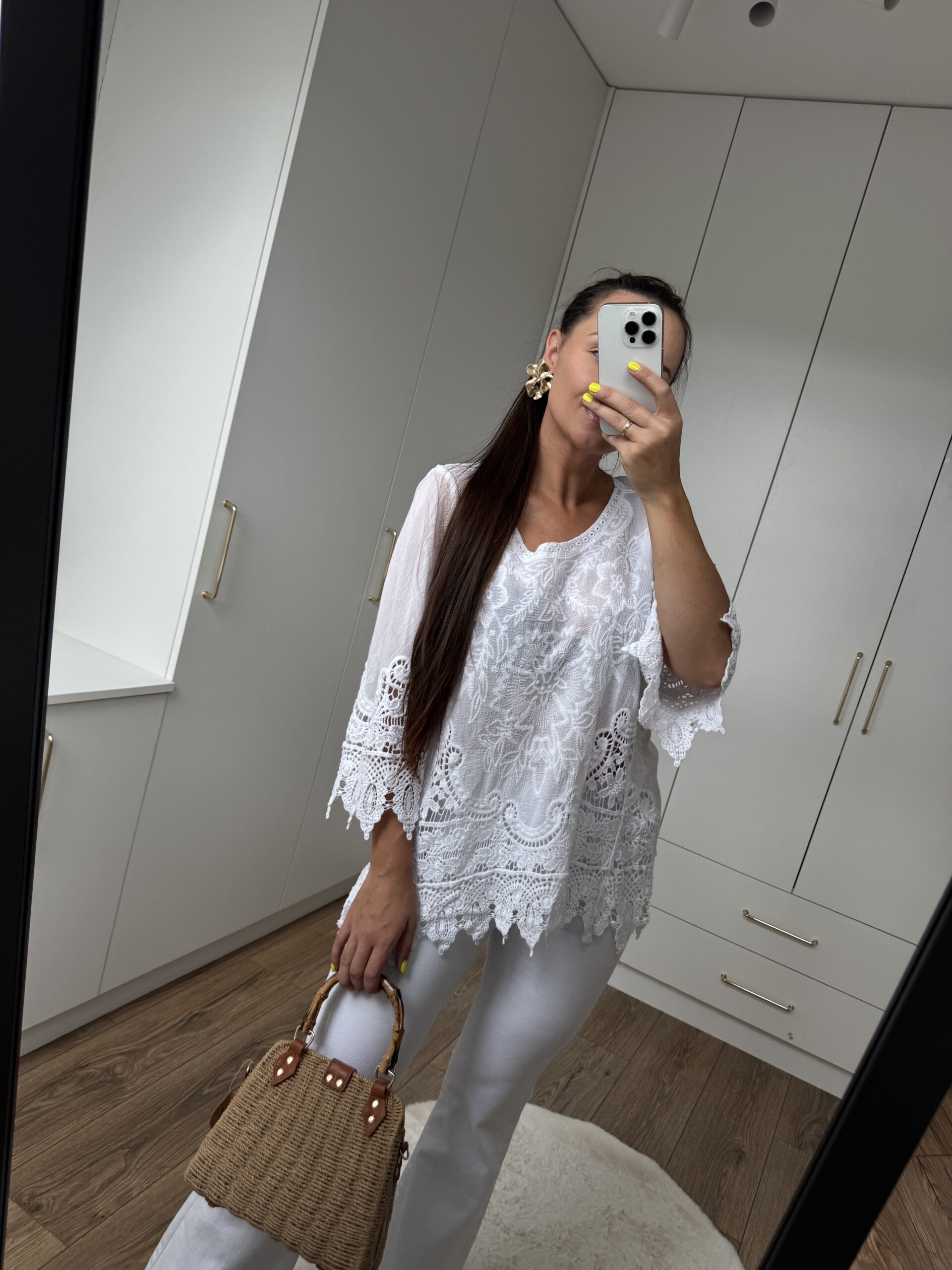 Bluzka Koronkowa Boho Bawełna Bluzka Koronkowa Boho Bawełna - obrazek 5
