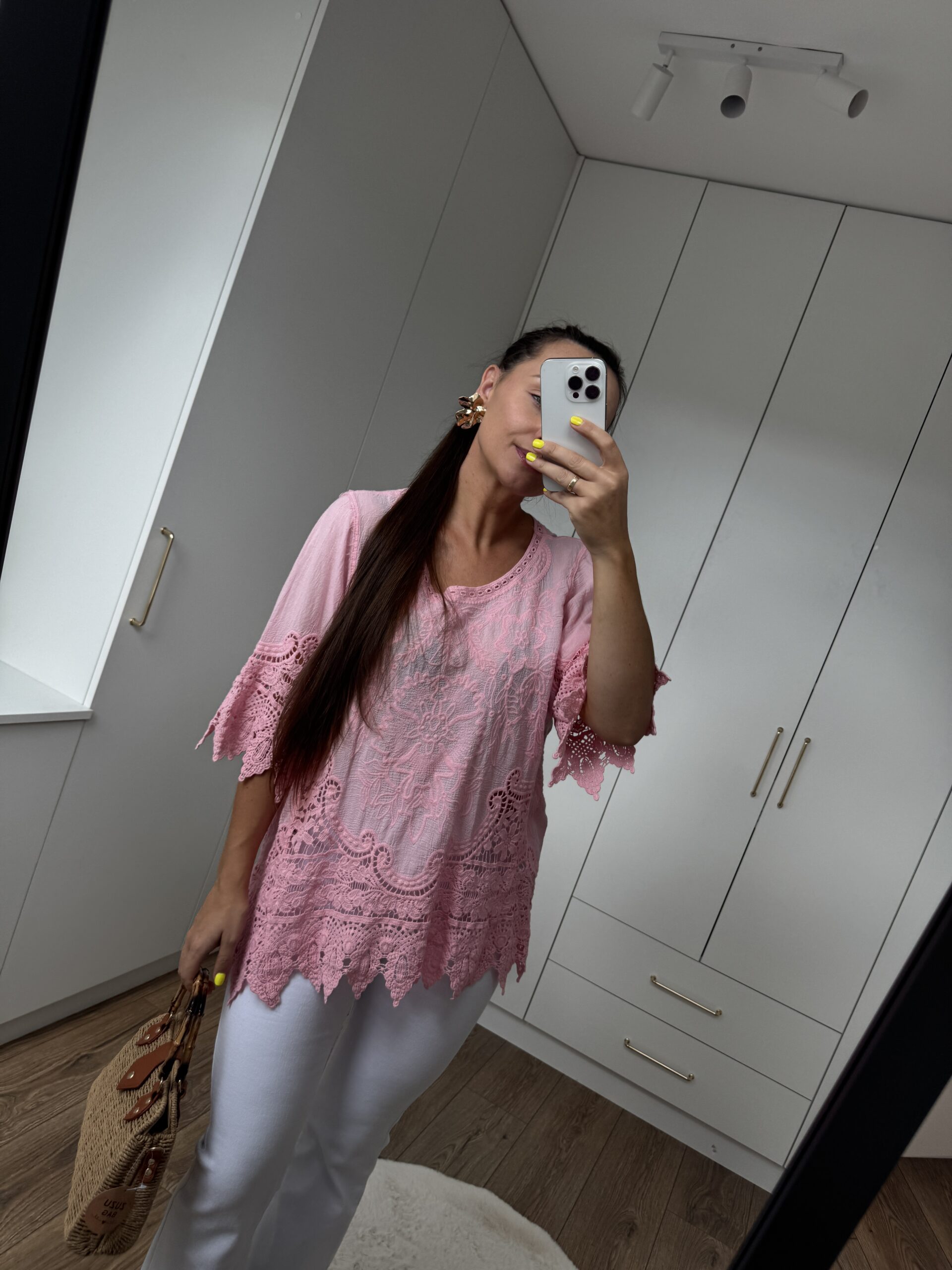 Bluzka Koronkowa Boho Bawełna Bluzka Koronkowa Boho Bawełna - obrazek 4