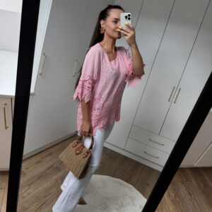 Bluzka Koronkowa Boho Bawełna