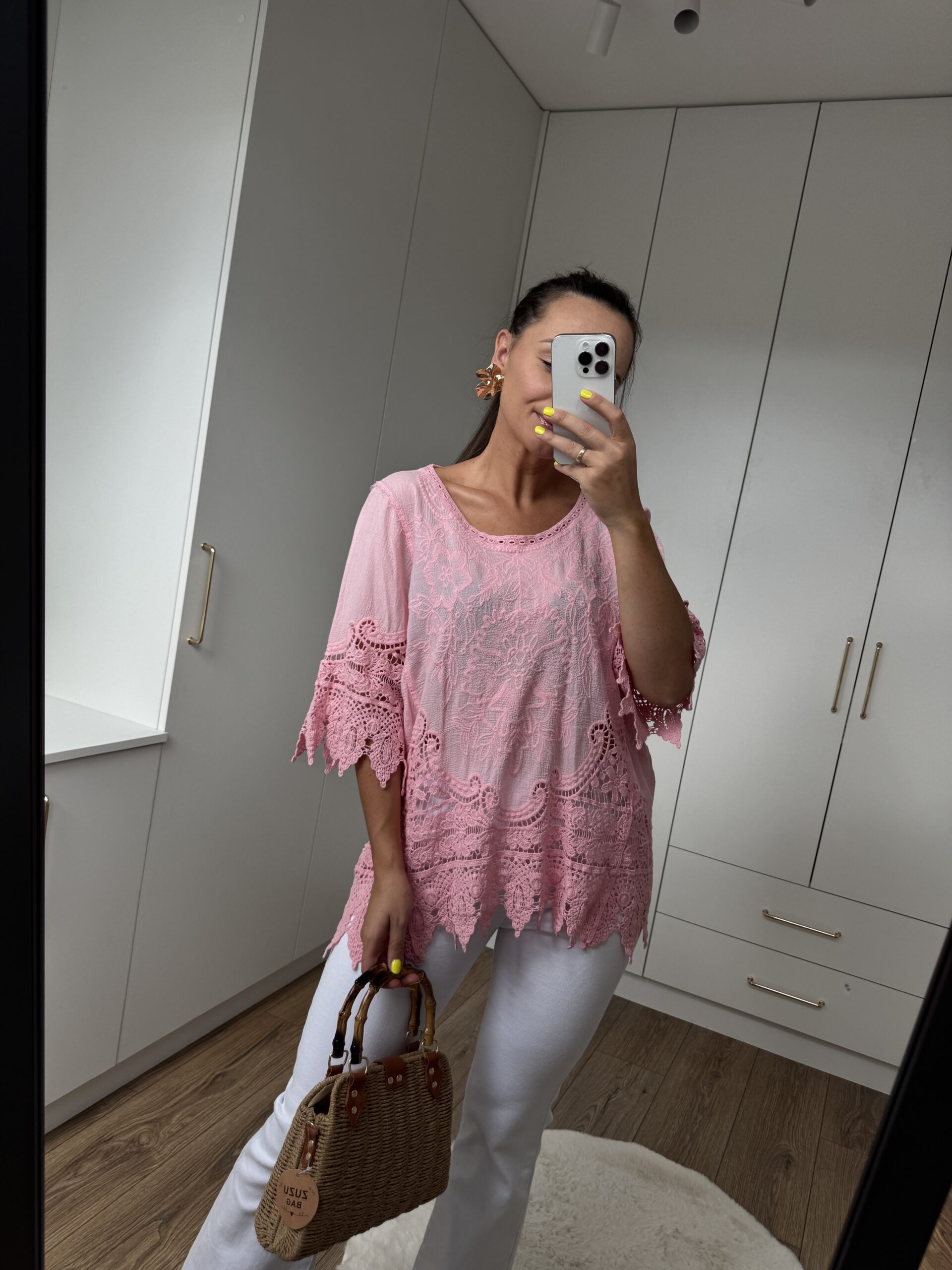 Bluzka Koronkowa Boho Bawełna Bluzka Koronkowa Boho Bawełna - obrazek 3