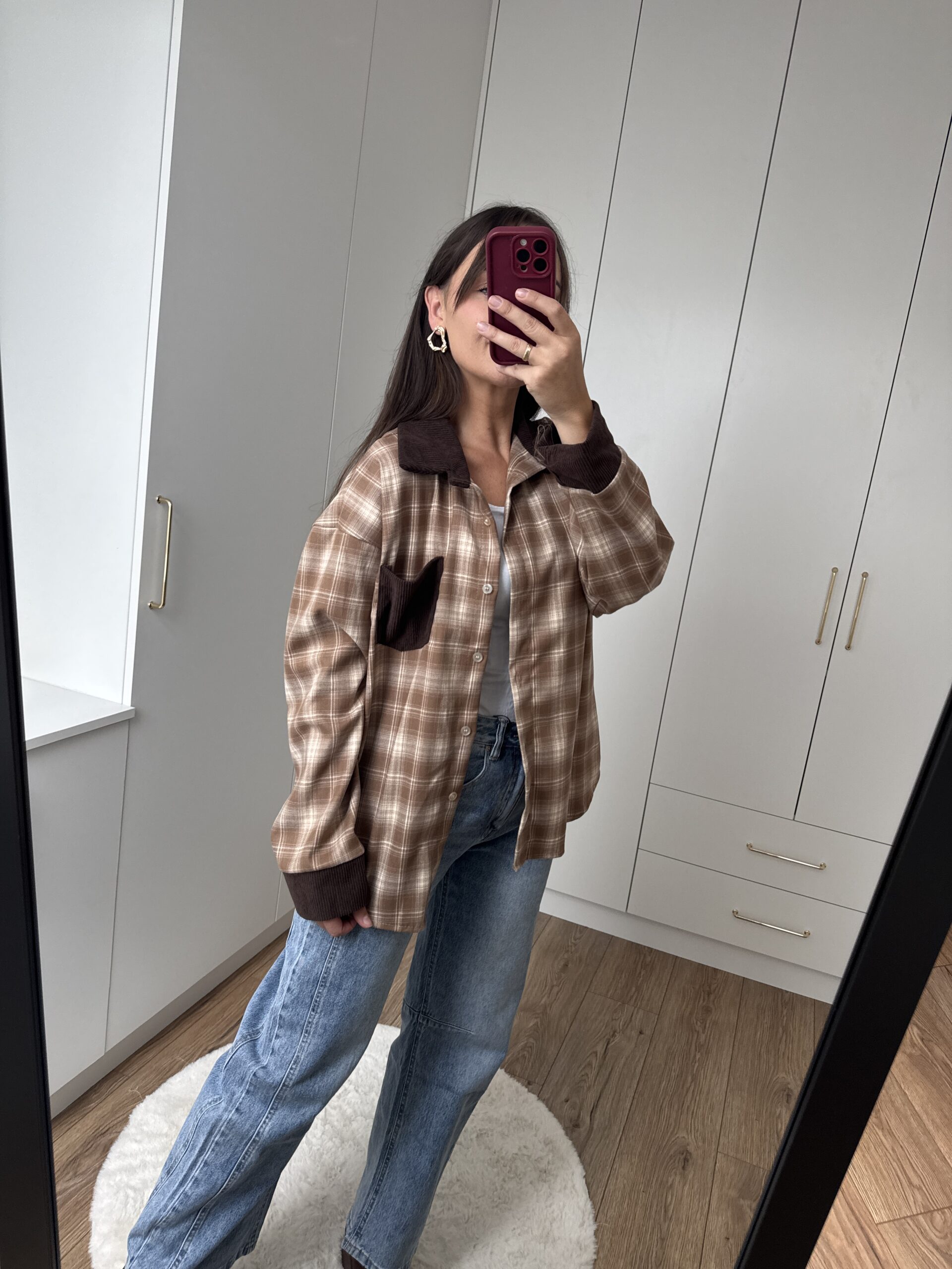 Koszula Oversize Krata Jesienna Koszula Oversize Krata Jesienna - obrazek 3