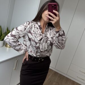Strona Główna Bluzka Koszulowa Z Długim Wiązaniem Wzór
